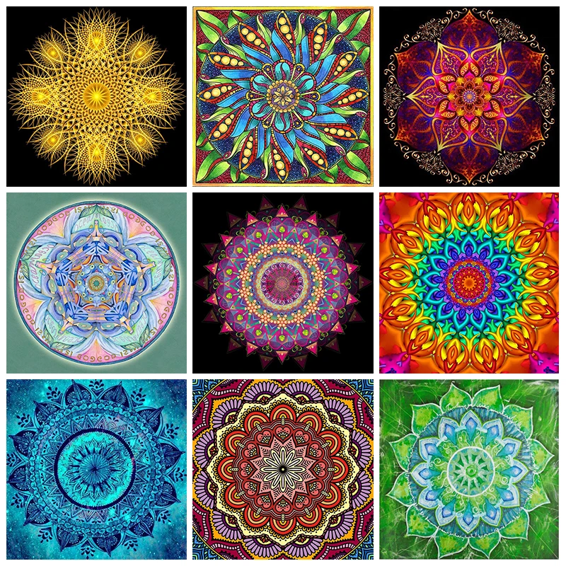 

ZOOYA DIY 5D Diamond Painting Mandala Cross Stitch Kits Diamond Embroidery Flowers Rhinestone Mosaic Abstract Picture Home Decor