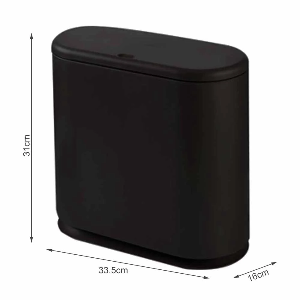 

Press Type Slim Plastic Trash Can 10L Garbage Can With Press Top Lid Modern Waste Basket For Bathroom Living Room Office Kitchen