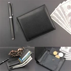 Мужской простой кошелек, кожаный однотонный тонкий кошелек, мужской, из искусственной кожи, складной, короткий, с держателем для кредитных карт, деловой кошелек для мужчин