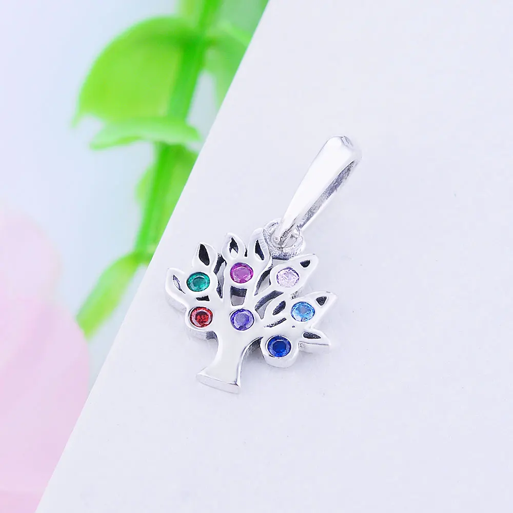 Подвеска-Шарм дерево из серебра 925 пробы с фианитами | Украшения и аксессуары