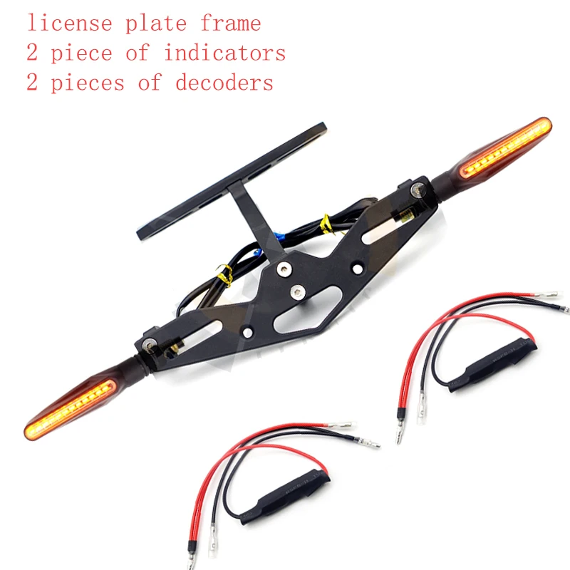 

CNC Aluminum Alloy Motorbike Rear License Plate Mount Holder With LED Light FOR Kawasaki ninja 250 300 400 vn 900 eliminator 250