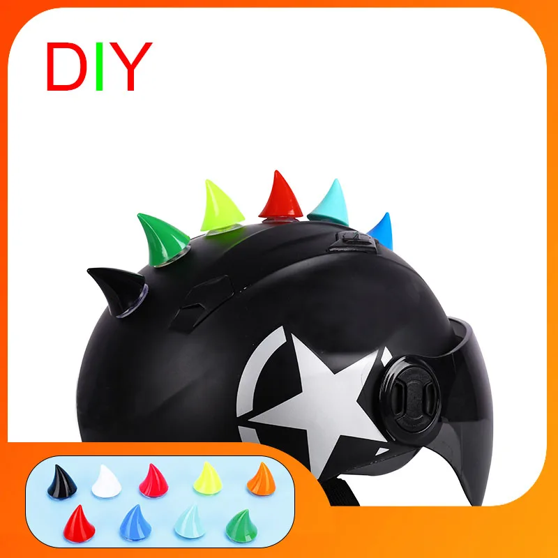 Auto Motorcycle Helmet Devil Horn Motocross Full Face Off Road Deco Sticker Sucker Cosplay Props Accessories Car styling | Автомобили и