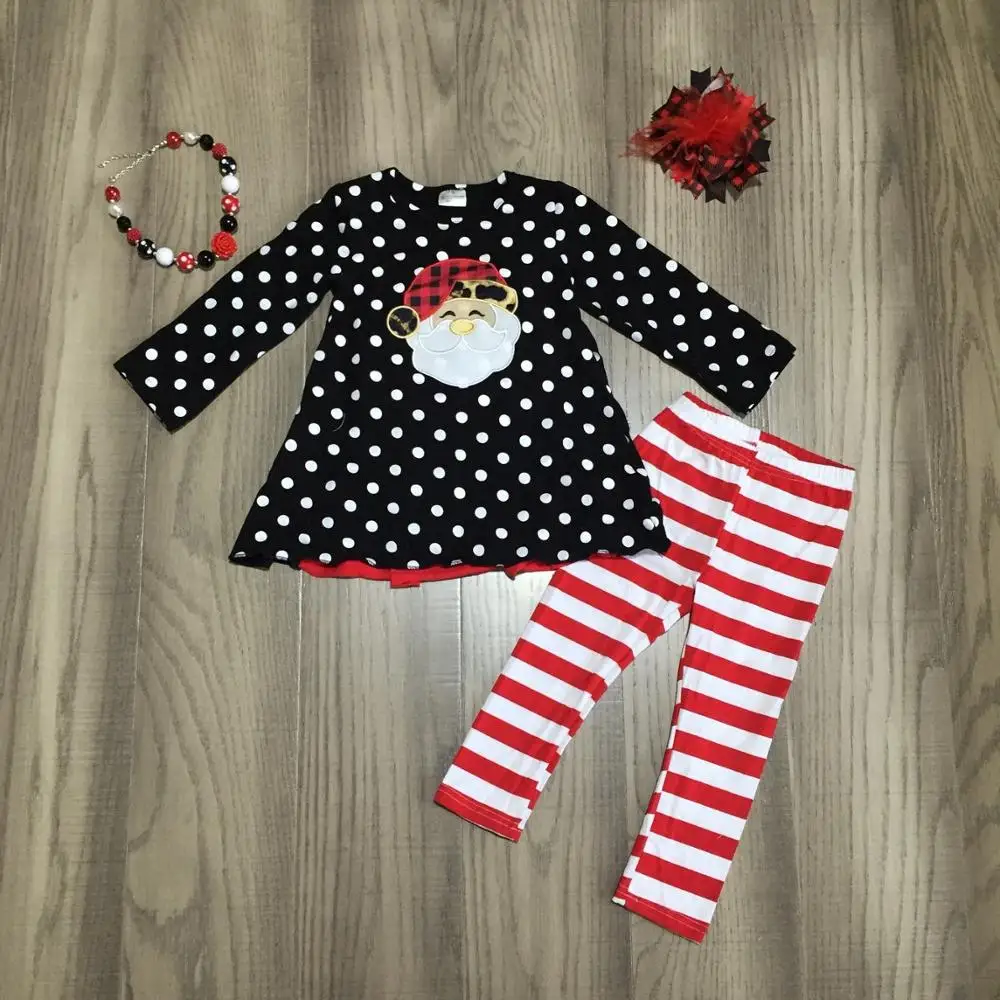 Рождественская Детская одежда для маленьких девочек с Санта Клаусом осенне