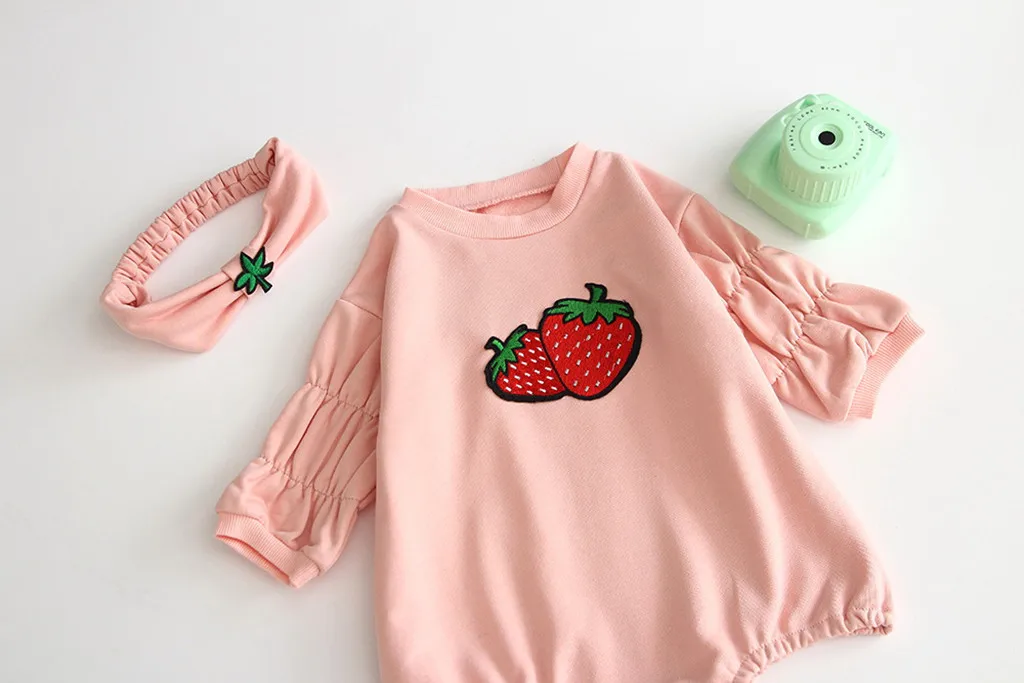 Детские носки в форме клубники платье с плиссированной юбкой Комбинезон для