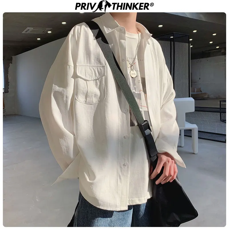 Мужская Повседневная рубашка Privathinker однотонная черная блузка с карманами