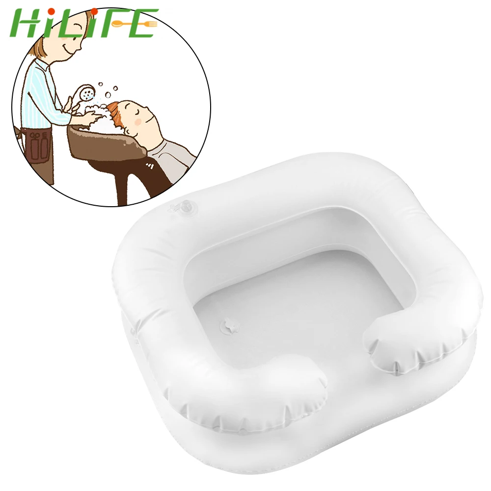 HILIFE Portable Hair Washing Basin With Drain Tube Inflatable Shampoo Basin Tub for The Disabled Shampoo Tray PVC