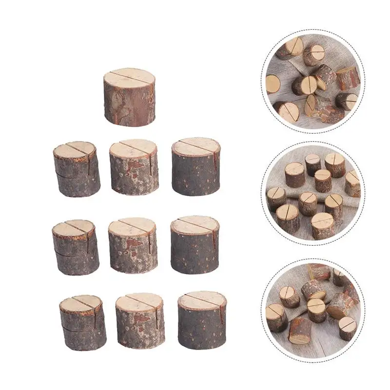 

30pcs Wooden Card Clips Note Wooden Stake Stump Crafts Ornaments Photo Holders Message Holders