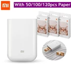 Карманный фотопринтер Xiaomi, принтер для фотографий 100120 шт бумаги 300 точекдюйм, портативный AR-принтер с DIY Share Image Zink Paper