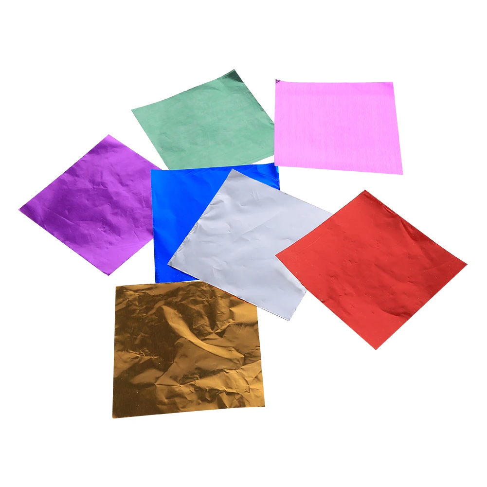 100Pcs/Set Square Candy Package Sweets Chocolate Foil Paper Wrappers Confectionary 4 Color Party Festival Decoration Supply | Дом и сад
