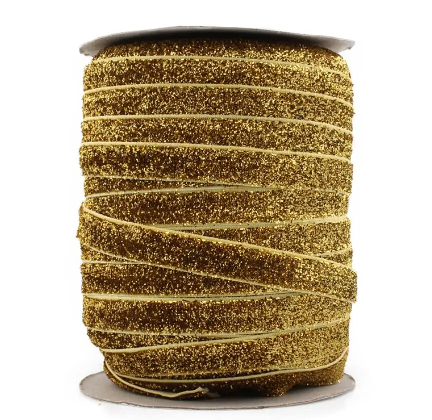 

50Yard/lot, Wholesale 3/8" 1.0cm Glitter Elastic Headbands,Glitter Nylon Hair bands For Baby Girl,DIY elastic Hairtie Accessorie