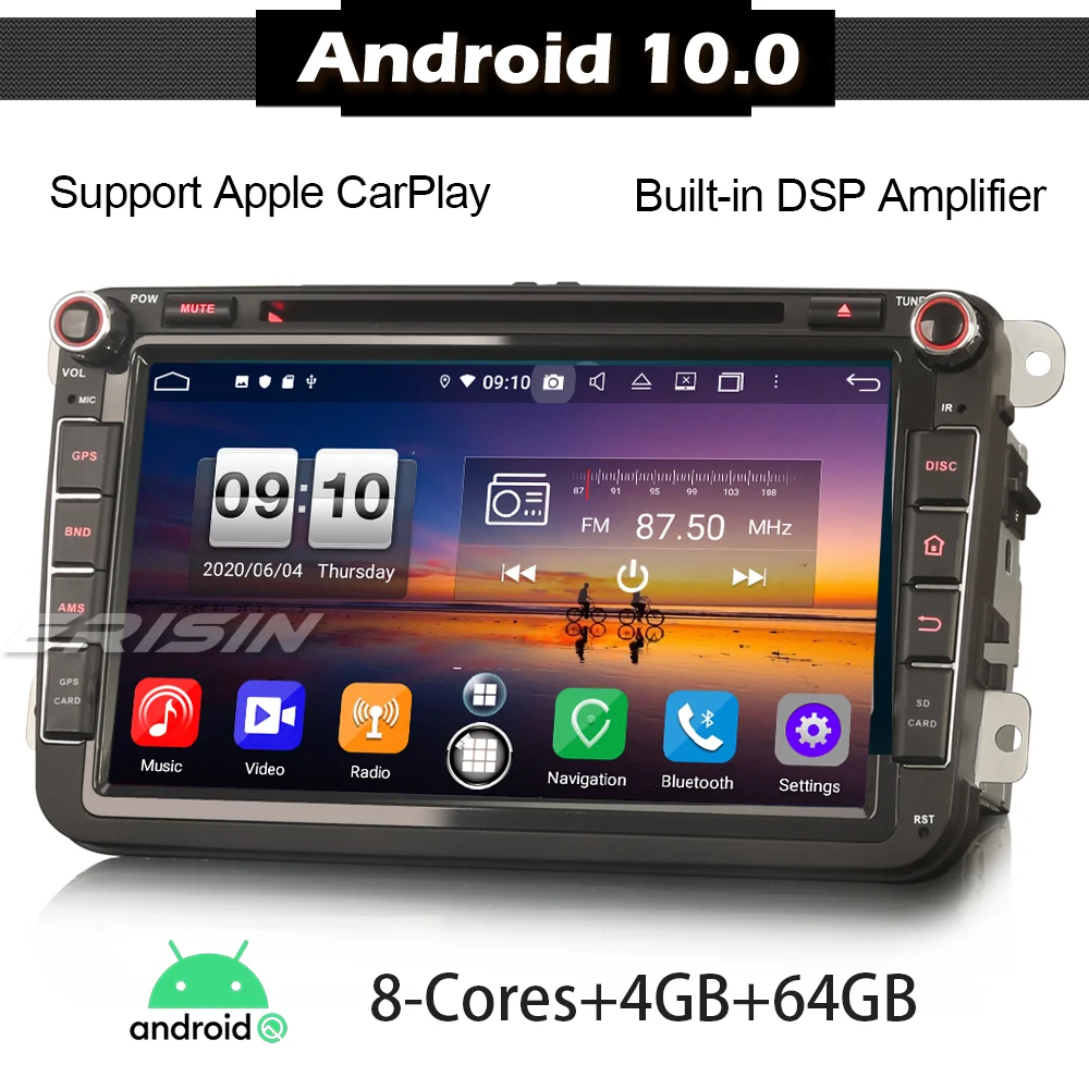 8715 Android 10 автомобильное стерео для VW Golf 5 6 Touran T5 Skoda TPMS DVD CD Авторадио GPS головное