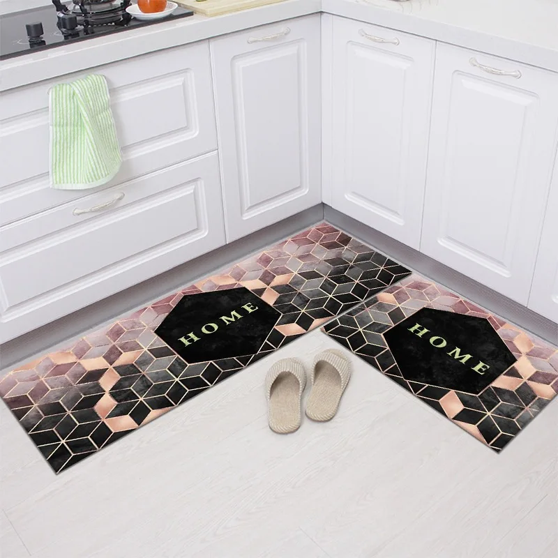 

Fashionable Simple Nordic StyleWaterproof Kitchen Floor Mat Household Carpet Long Strip Door Mat Modern Home Decor