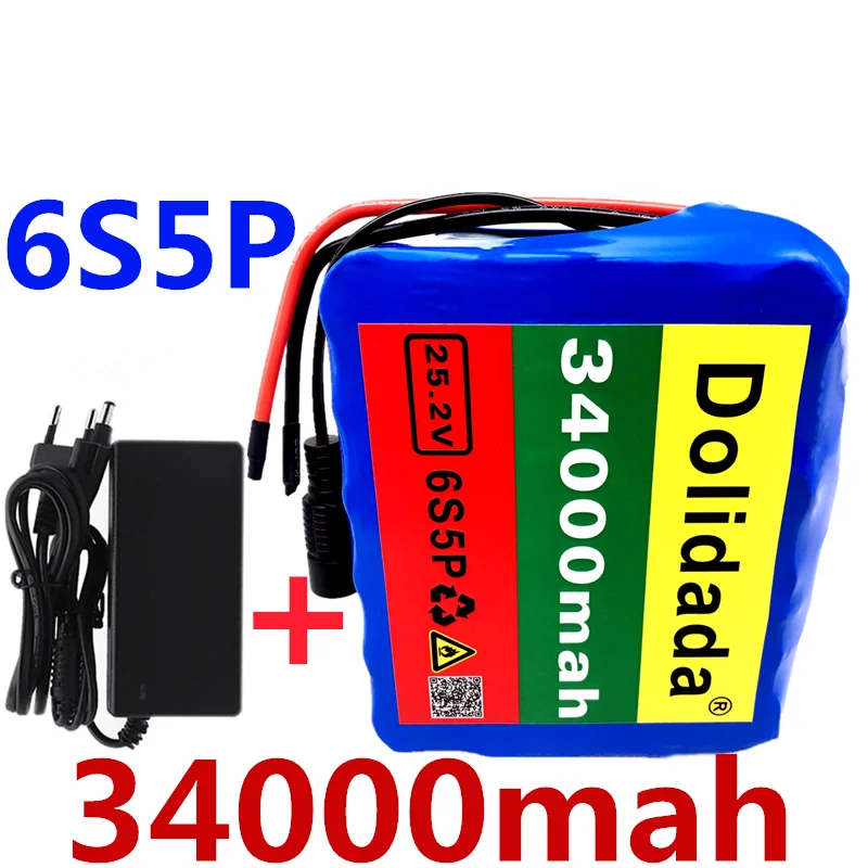 

24V 34Ah 6S5P 18650 li-ion battery pack 25.2v 34000mAh electric bicycle moped /electric/lithium ion battery pack+2A charger