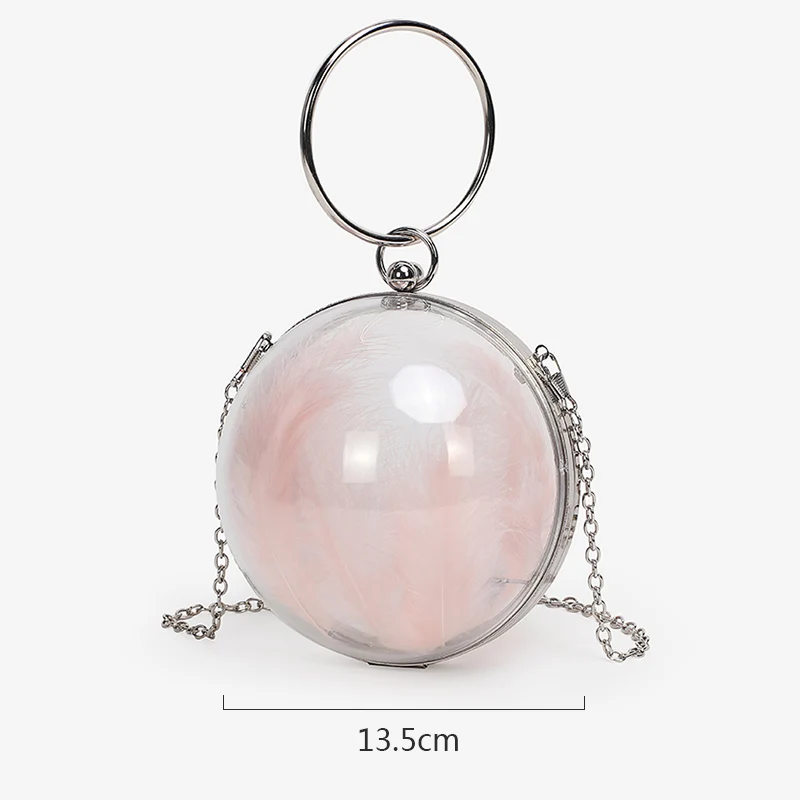 Женские милые однотонные прозрачные вечерние сумки с шариками акриловая модная