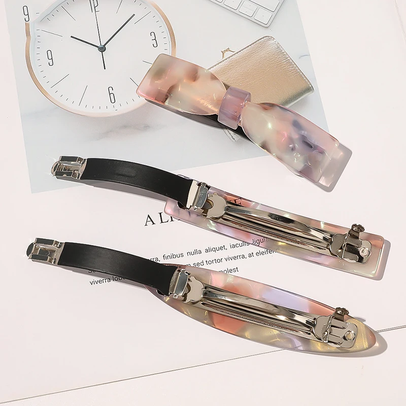 

2021 New Acetate Geometric Hair Claw Clips Big Size Makeup Hair Styling Barrettes for Women Hair Accessories Shiny Hairpins Gift