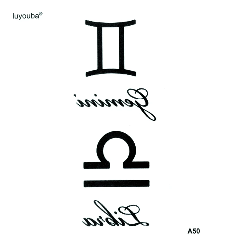 Водостойкая временная татуировка наклейка Gemini And Libra из хны на тело искусственная