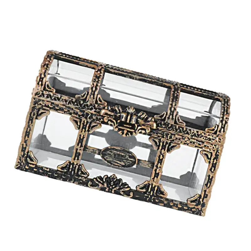 Пластик прозрачная текстура рисунка пиратский Treasure Box Шкатулка для хрустальных