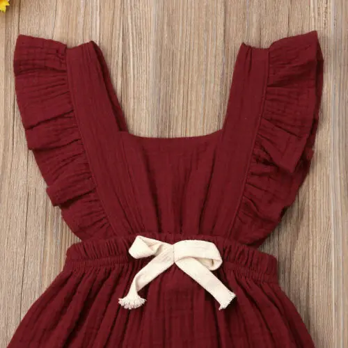 Комбинезон для новорожденных девочек однотонный комбинезон с оборками наряд