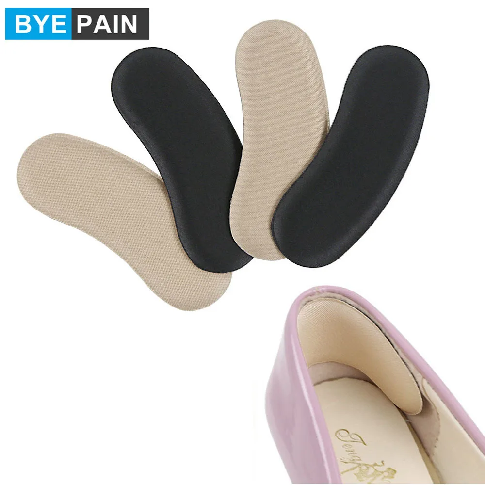 

2Pair BYEPAIN Foot Care Heel Pads Thicken Foam Cushion Leather Back of Heel Grips Heel Liner Cushions for High Heels Blisters