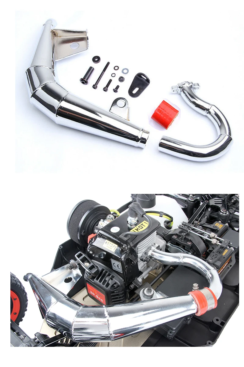 Обновленная выхлопная боковая труба для грузовиков Rofun rovan LT LOSI 5ive T KM X2 30 градусов