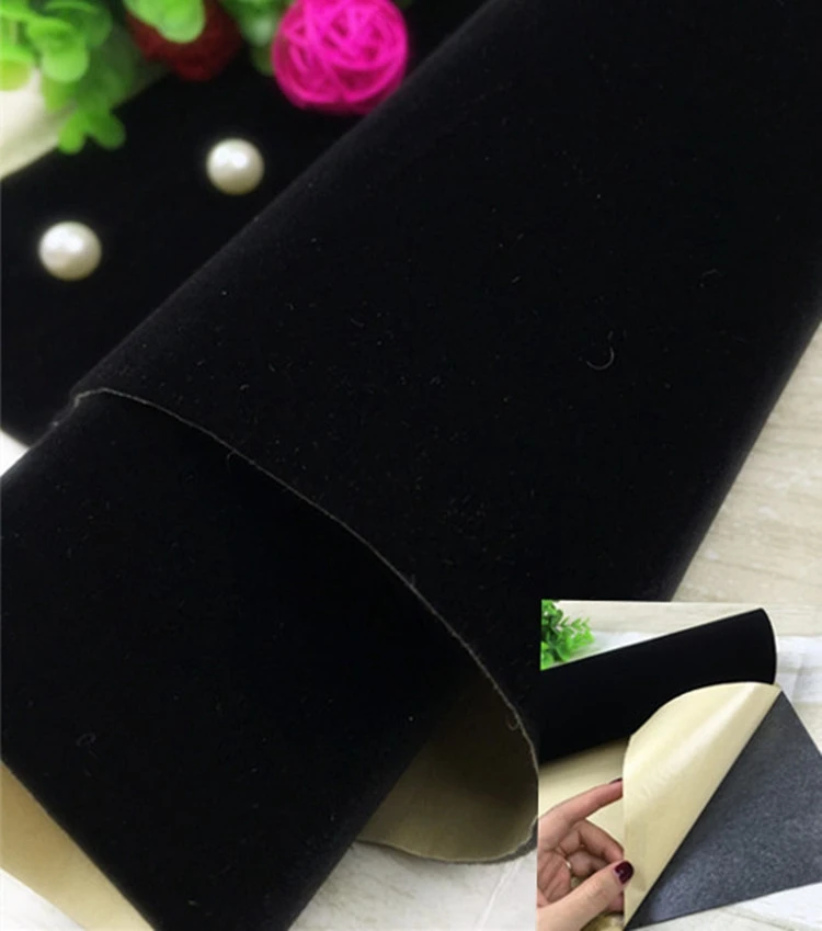 Черный самоклеющийся фланелевый фон для фотосъемки Флокированная Ткань