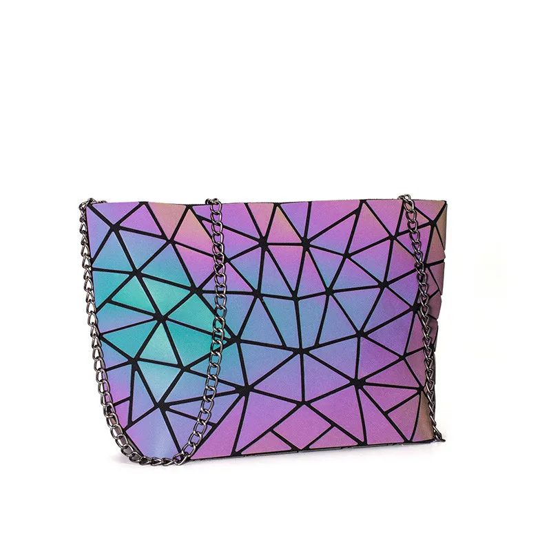 

Hot Fashion Luminous Geometric Sling Bag Messenger Bag Women Chain Bag Shoulder Strap Female luxury handbags women bags #25