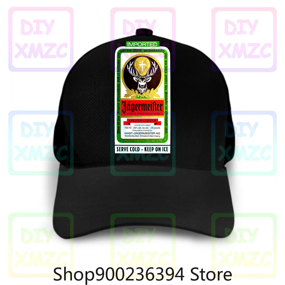 Винтажная винтажная бейсболка Jagermeister, черные шляпы большого размера