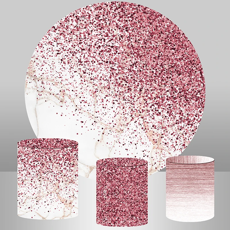 

Розовая роза боке Блестящий Круглый фон Обложка Свадебный декор для свадебной вечеринки фон для фотостудии День Рождения Торт стол Баннер