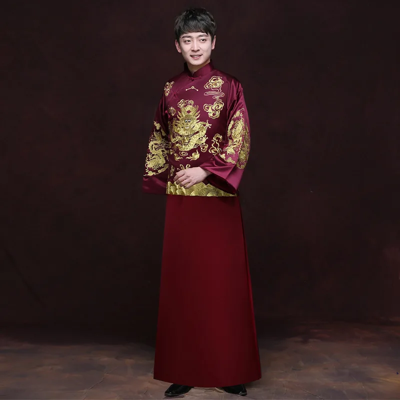 Vestido De Novio Hombre Smoking Masculino платье с драконом Фениксом свадебное для жениха тост