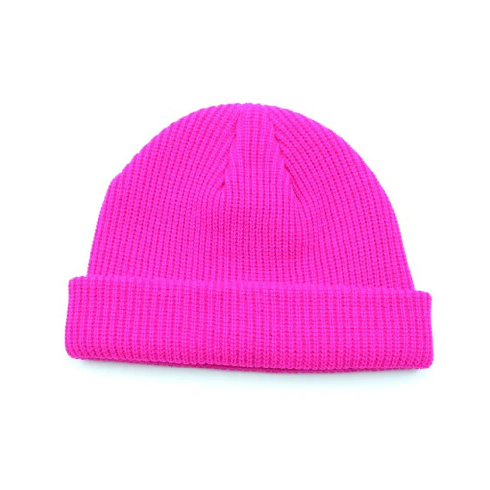 Hot Pink Новые модные вязаные зимние шапки для женщин, теплые зимние повседневные Шапки черного, красного, желтого цвета, вязаные шерстяные женские шапки Czapka Zimowa - Цвет: Hot Pink