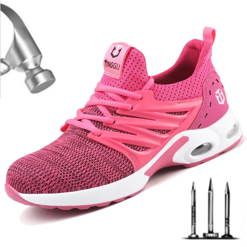 

Steel Toe Work Man Women Work Boots For Mesh Women Lightweight Breathable Anti-smashing Non-slip Protective Safety Shoes