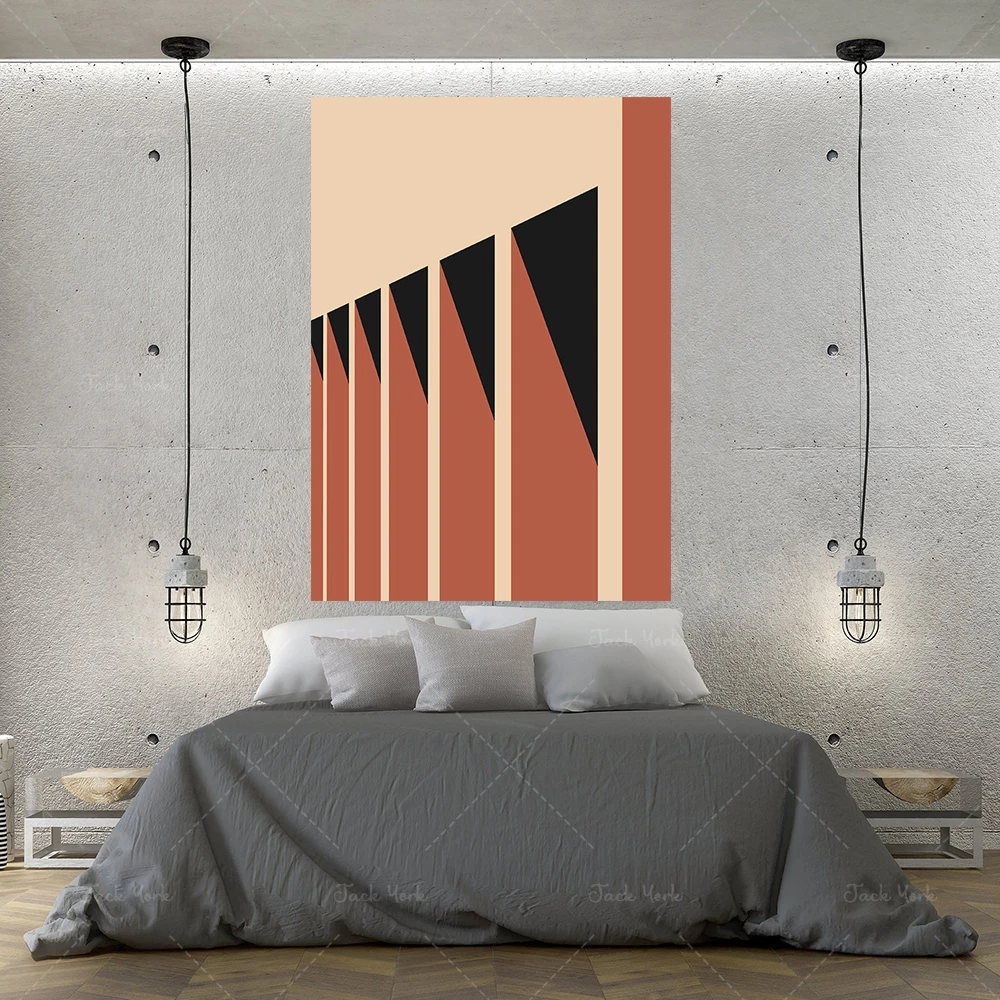 

Prints Bauhaus Architecture Sunset Minimalist Illustration Poster Columns and Shadow Wall Art For Office Living Room Home Decor