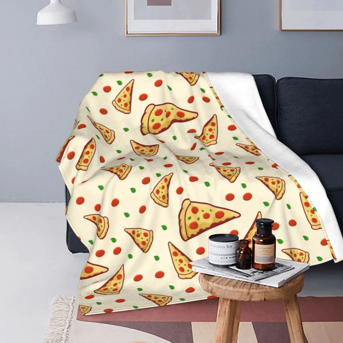 

Delicious Pizza Blanket Flannel Summer Tortilla Food Multifunction Super Soft Throw Blankets for Bed Outdoor Bedding Throws