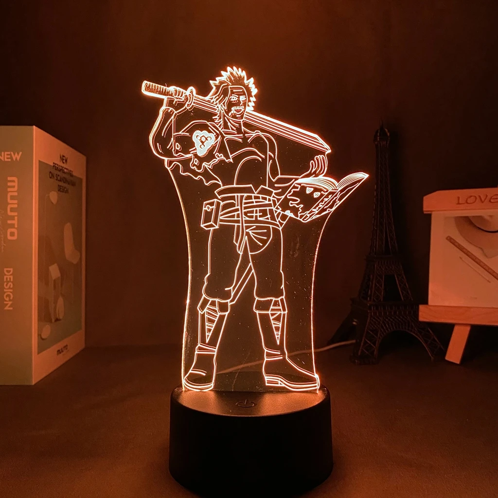 

Manga Acrylic Led Night Light Anime Nightlight Black Clover Anime Figure Yami Sukehiro Anime Decoration Night Light For Children