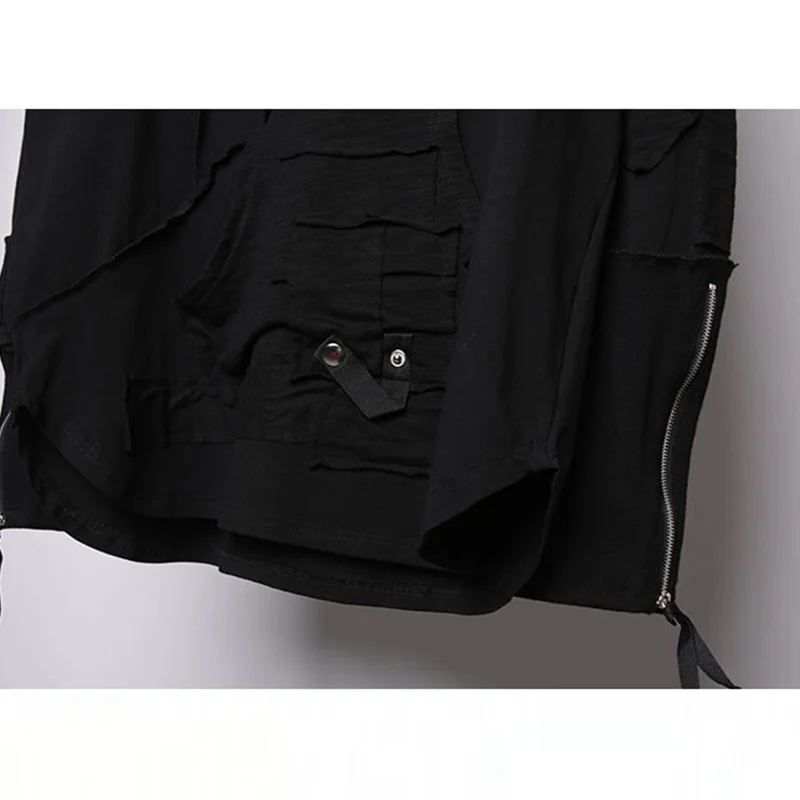

Hoodie Harajuku Sweatshirt Mens 2021 Autumn Patch Patchwork Cotton Pullover Hip Hop Streetwear Hoodies Sweat Shirt Black WB214