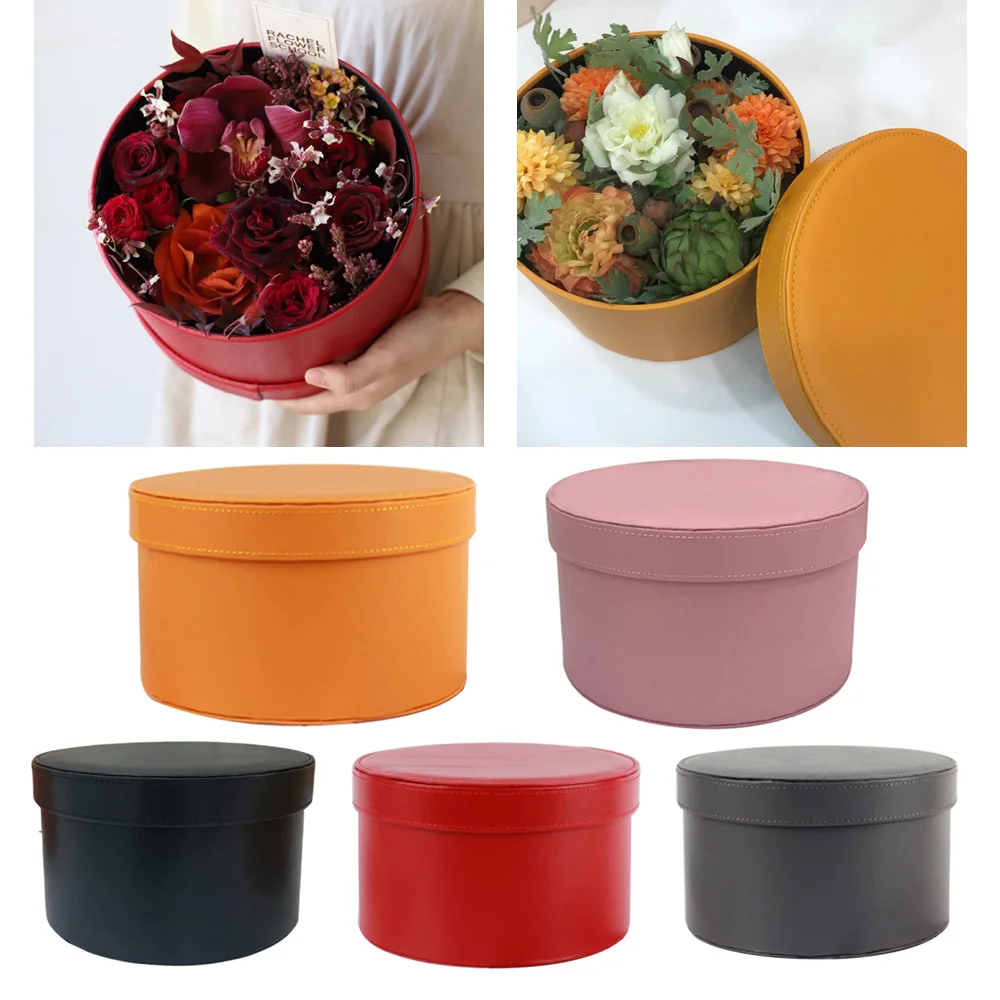Кожаная Дамская Подарочная коробка с крышкой ручная для обнимания цветов букет