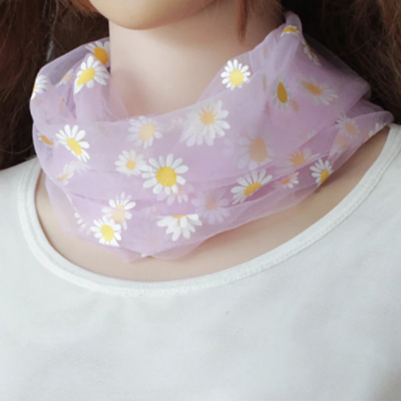 5 цветов Кружевная Сетка с принтом маргариток защита шеи от солнца конфеты милое