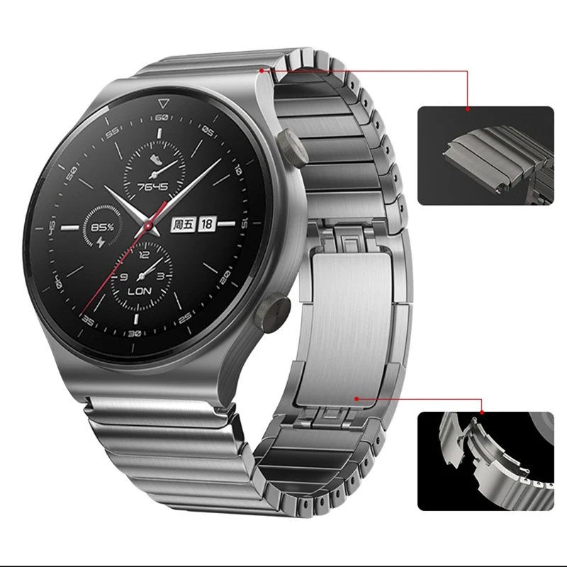 New Original GT2 Metal Strap Stainless Steel Strap 22mm For Huawei Watch GT 2 Pro Original Titanium Grey Metal watchband
