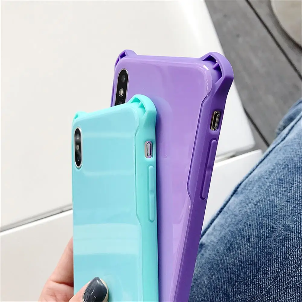 LOVECOM Solid Color Corners Shockproof Phone Case For iPhone 11 Pro Max XR X XS 7 8 6S Plus Soft IMD Cover With Rope | Мобильные