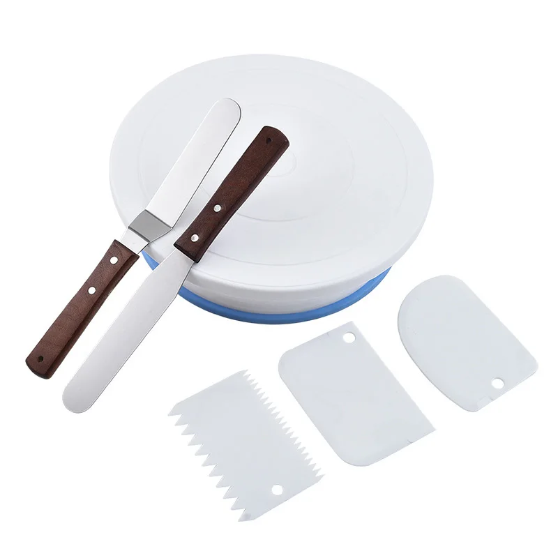 11 дюймов Вращающийся Поворотный Набор для торта пластиковый нож теста украшение