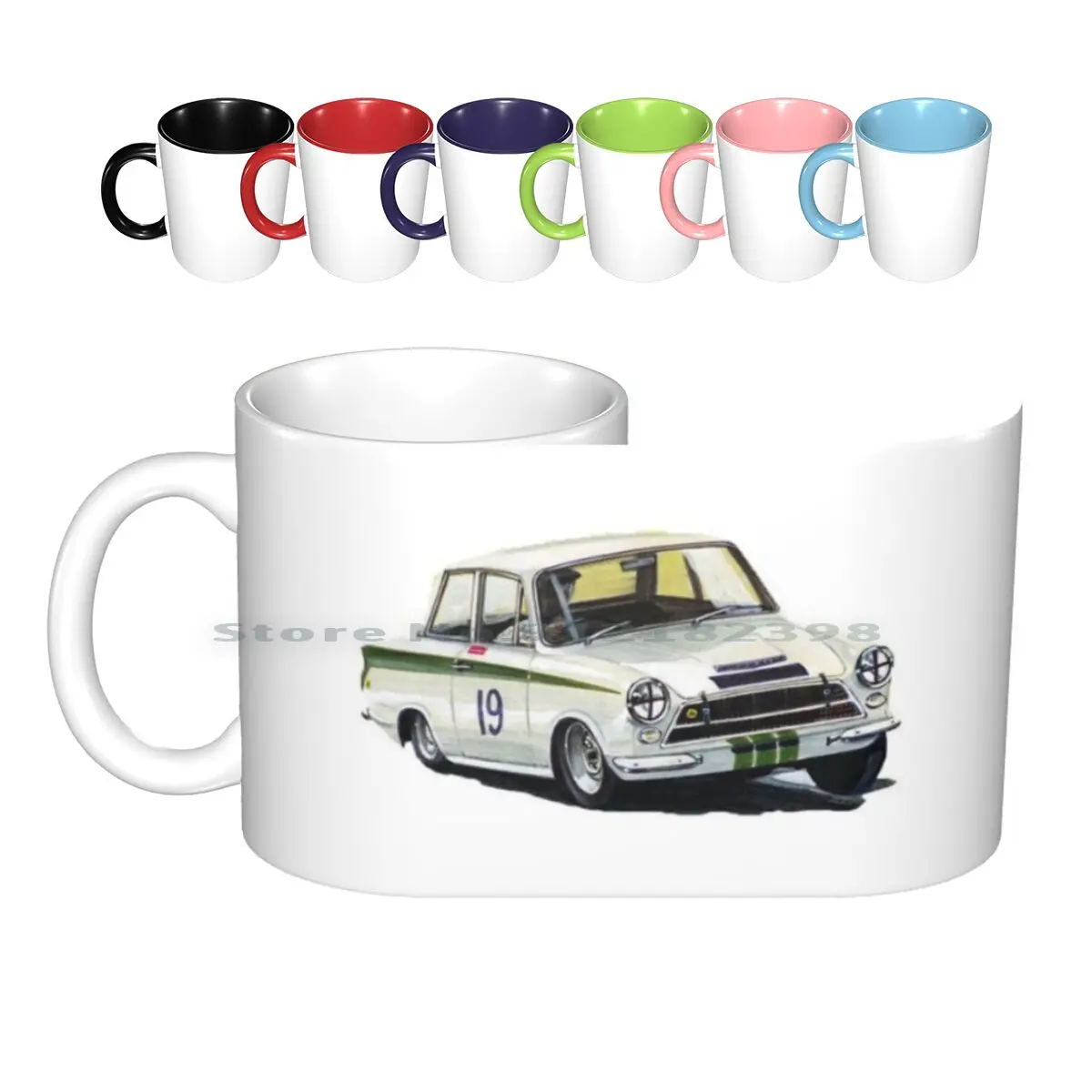 Cortina Ceramic Mugs Coffee Cups Milk Tea Mug Cortina Lotus Racing British Jim Clark Motoring Car Creative Trending Vintage