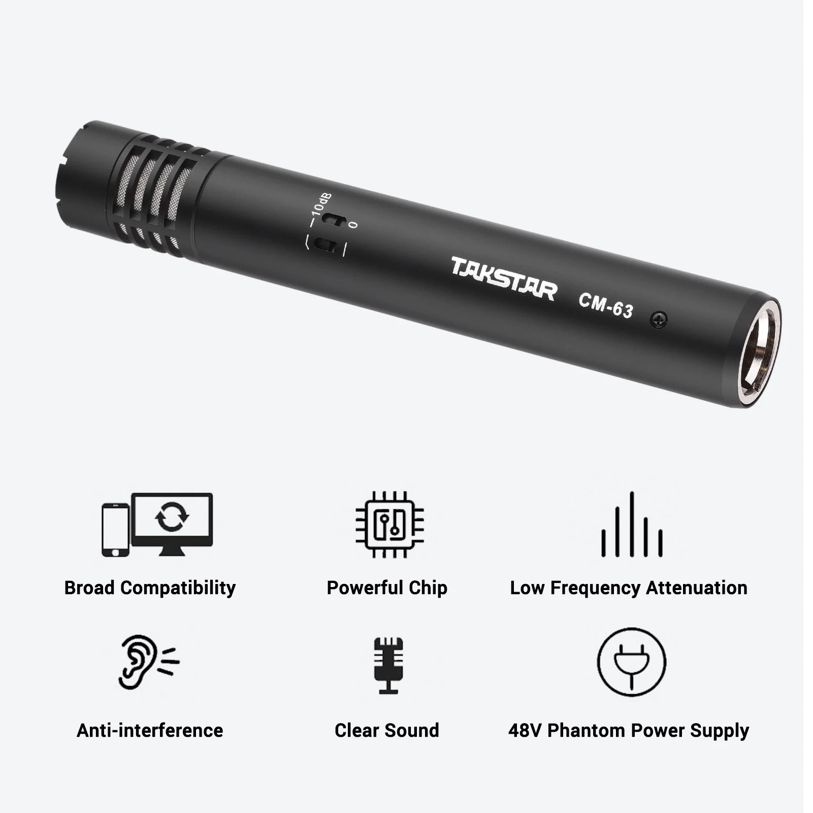 TAKSTAR CM-63 Профессиональный диафрагмы конденсаторный микрофон влагостойкая XLR