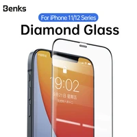benks vpro diamond dustproof tempered glass for iphone 12 mini 11 pro max xs xr x full coverage screen protector film hd