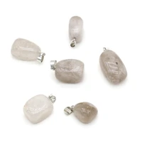 pendants for jewelry making diy necklace earring accessories irregular natural stone grey agate charms fashion women gifts