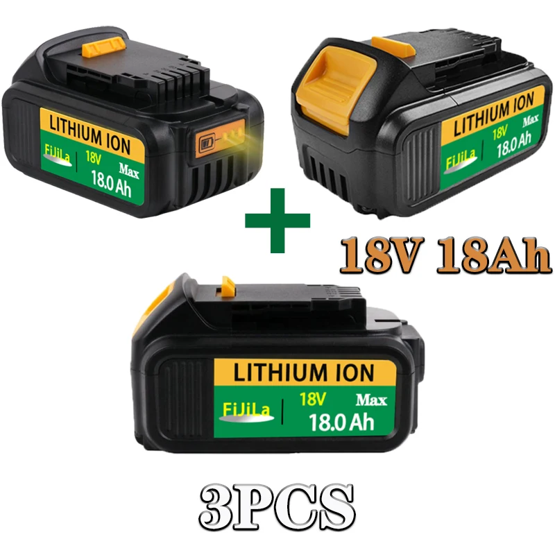 

100% 18V 18000mAh for Dewalt DCB200 Rechargeable Li-ion Battery 18V Replacement for DeWalt DCB205 DCB201 DCB203 Power Tools