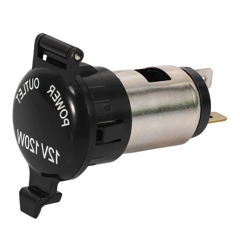 

Universal 12V-24V 120W Waterproof Car Female Cigarette Lighter Power Socket Outlet Adapter Plug with Closing Cap,Wiring Connecti