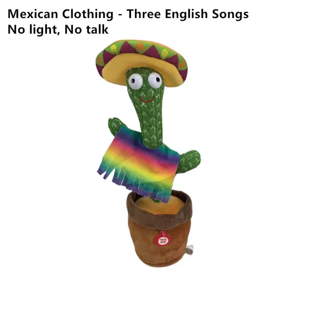 

120 Songs Cute Electric Cactus Plush Doll Twist Dancing Toy Recording Parrot Usb Cactus Plush Toy Funny Dancing Singing Toy