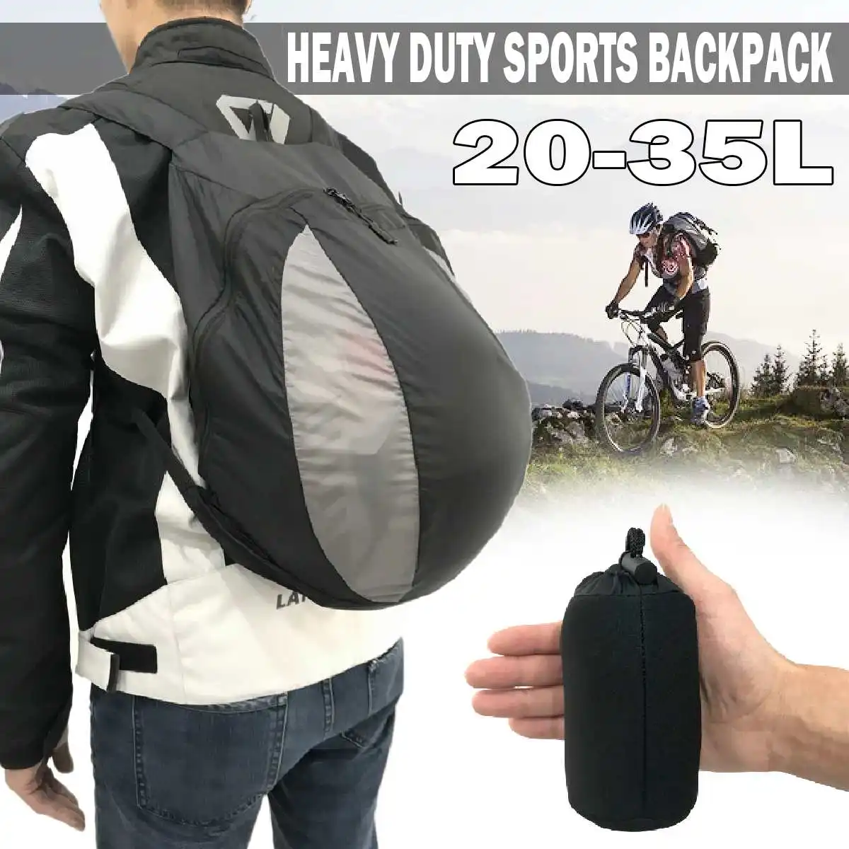 

Сумка для мотоциклетного шлема 20-35 л, портативный рюкзак для верховой езды, нейлоновая Спортивная Сумка для кемпинга, велосипеда, баскетбол...