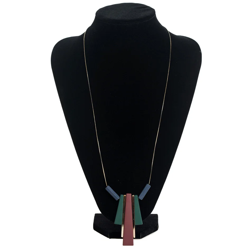 Match-Right Women Necklace Statement Long Necklaces& Pendants Wood Necklace For Women Jewelry YJZ-8006 - Окраска металла: red