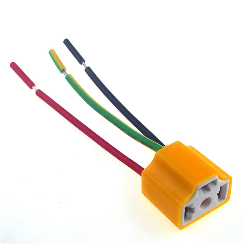 2pcs Car H4 Headlight Ceramic Bulb Holder Auto HID LED Halogen Socket Lamp Holders 9003 hb2 Connector Plug Wire | Автомобили и